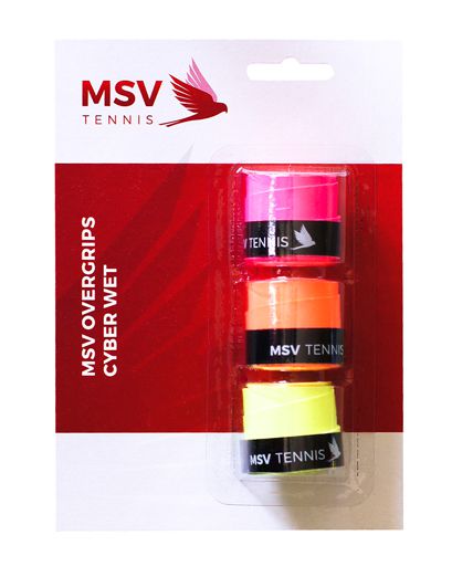 MSV Overgrip Cyber Wet,  3 / Pack, Neon Gelb, Neon Orange, Neon Pink