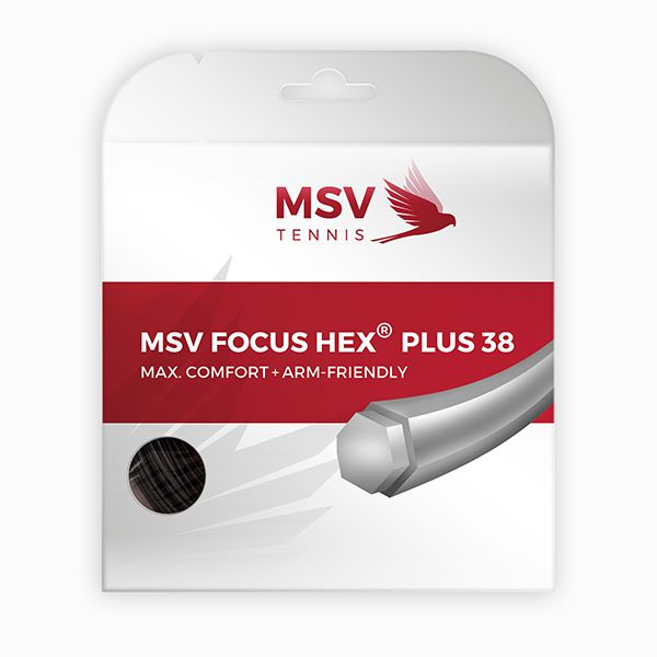 MSV Focus HEX® Plus 38 Tennissaite 12m 1,25mm schwarz