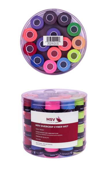 MSV Overgrip Cyber Wet, 60 / Pack, 10 Farben gemischt, beschädigte Verpackung, Ware einwandfrei